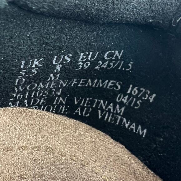 Clarks (8) Dark Gray Suede Platform Mary Jane Comfort Loafer Shoes - Picture 8 of 10